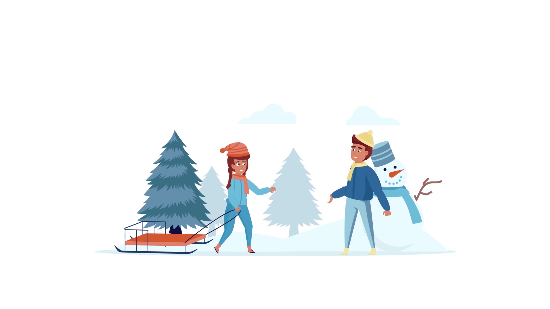 Snow sledding activities Scene Situation Videohive 29247011 After Effects Image 9