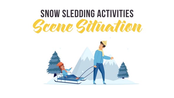 Snow sledding activities Scene Situation - 29247011 Videohive Download