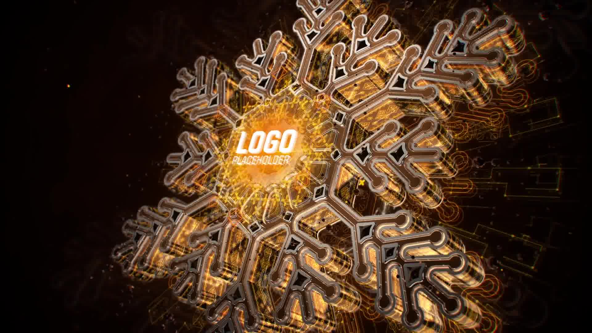 Snowflake Opener 3D/ Gold Metal Intro/ Syfy Winter/ High Technology Snow Intro/ HUD Logo/ New Year Videohive 20969334 After Effects Image 12