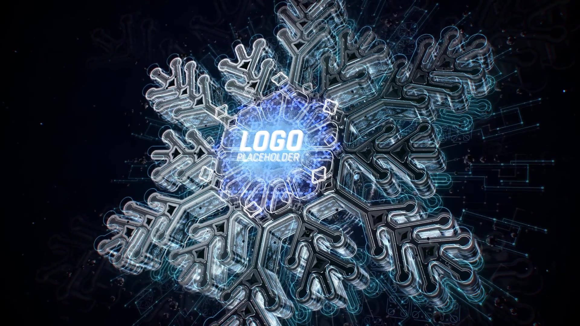 Snowflake Opener 3D/ Gold Metal Intro/ Syfy Winter/ High Technology Snow Intro/ HUD Logo/ New Year Videohive 20969334 After Effects Image 5