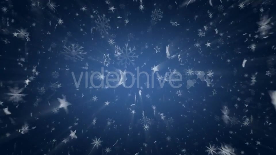 Snowflakes and Stars on the Blue - Download Videohive 21244658