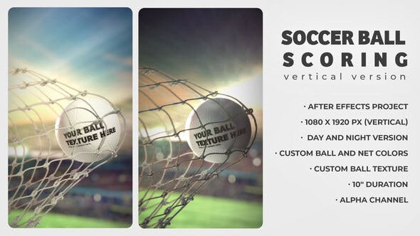 Soccer Ball Scoring Logo Reveal Intro Opener Vertical - Videohive Download 34615444