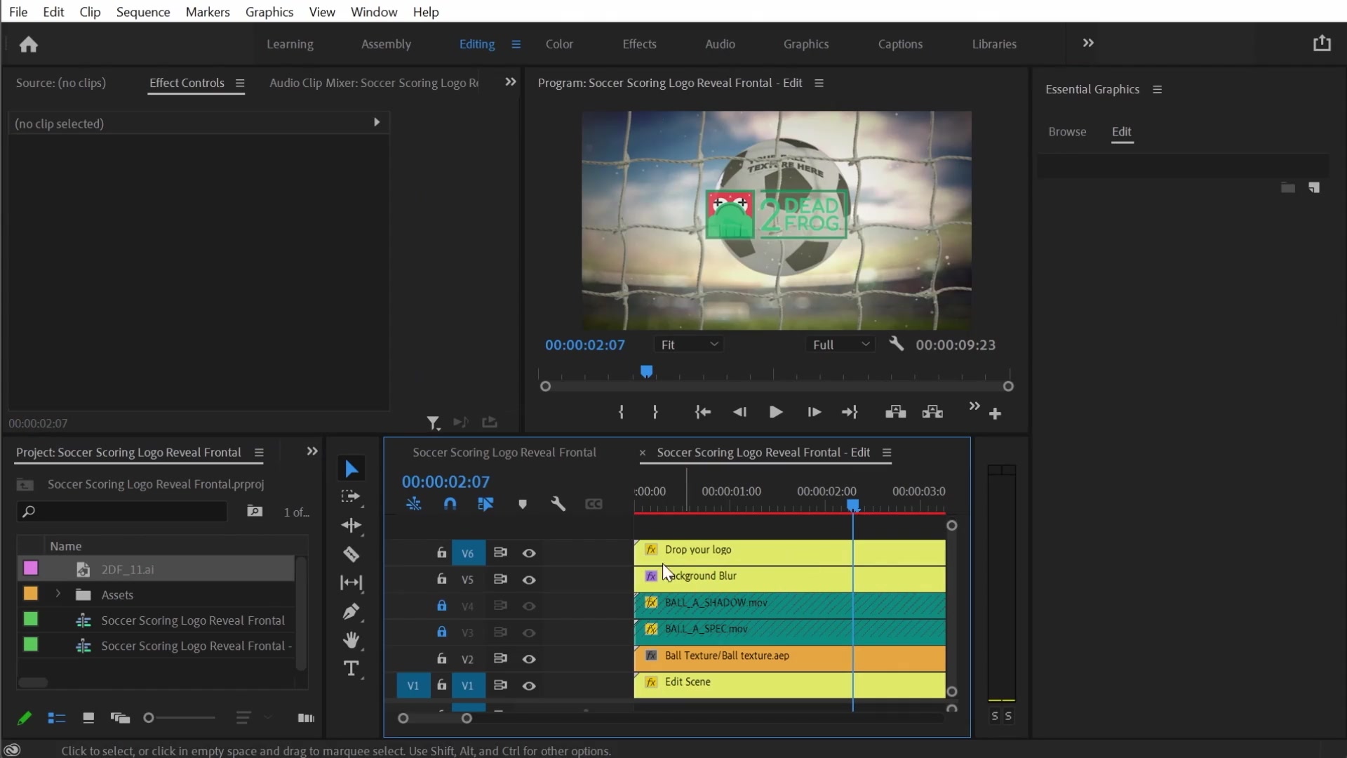 Soccer Scoring Logo Reveal Intro Opener Frontal Premiere Videohive 34527267 Premiere Pro Image 5