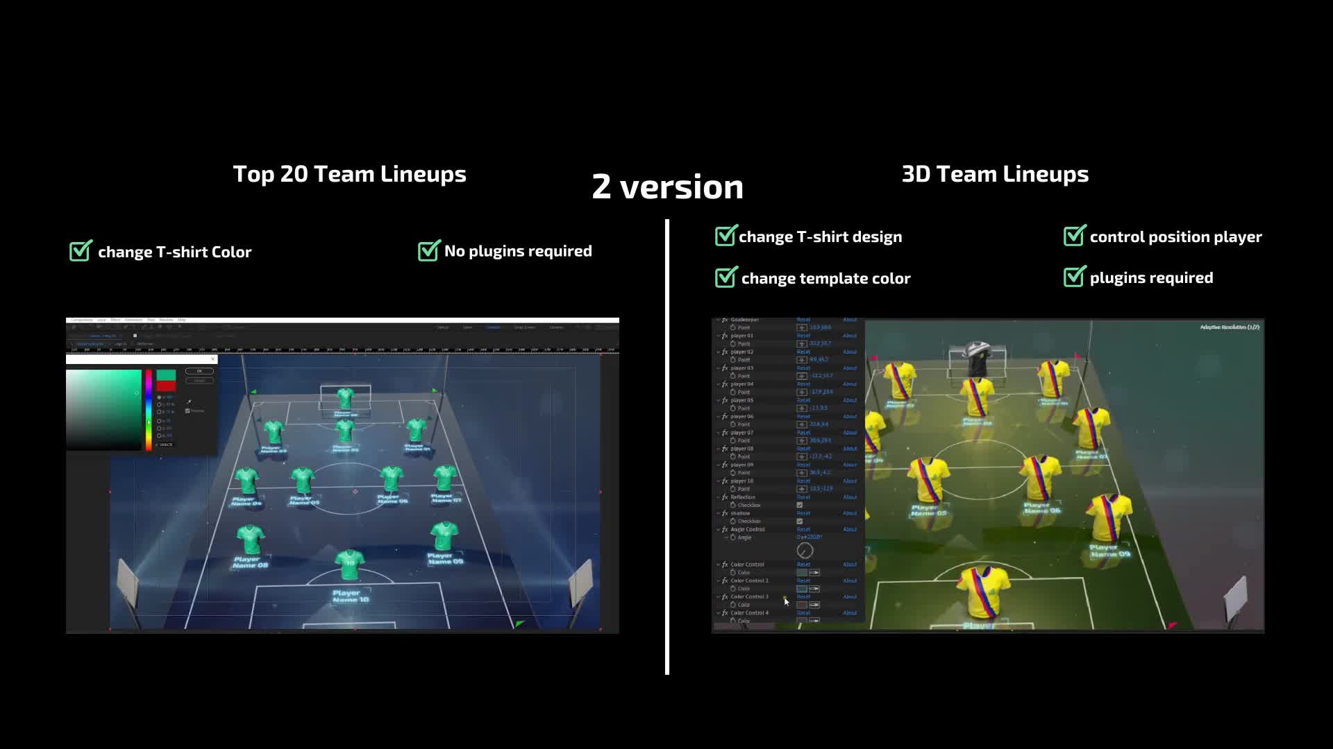 soccer starting lineup after effects free download