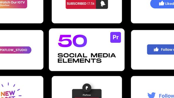 Social Elements for Premiere Pro - Videohive Download 33391333