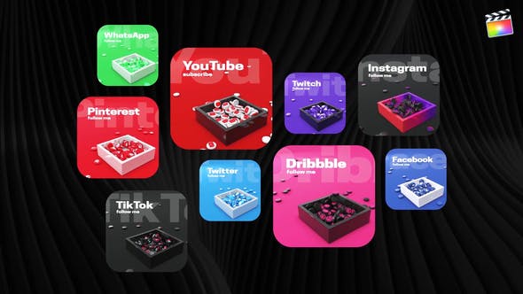 Social Icons Pack For Final Cut Pro - 34502100 Videohive Download