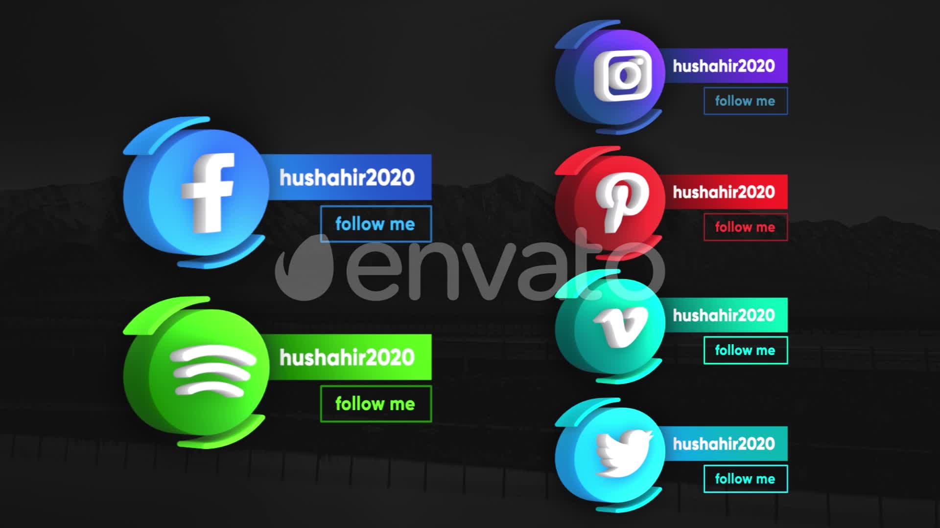 Social Media 3D Lowerthirds Videohive 25796661 Apple Motion Image 1