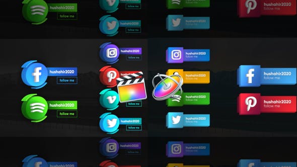 Social Media 3D Lowerthirds - Videohive Download 25796661