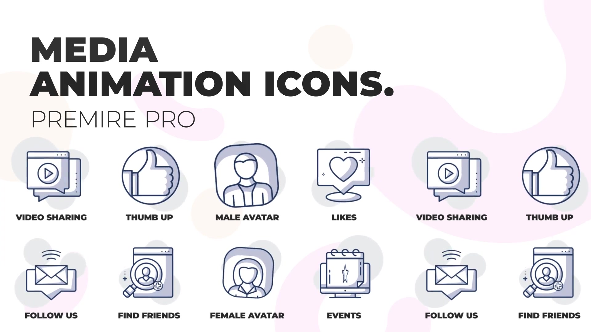 Social media Animation Icons (MOGRT) Videohive 36441179 Premiere Pro Image 3
