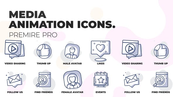 Social media Animation Icons (MOGRT) - Videohive Download 36441179