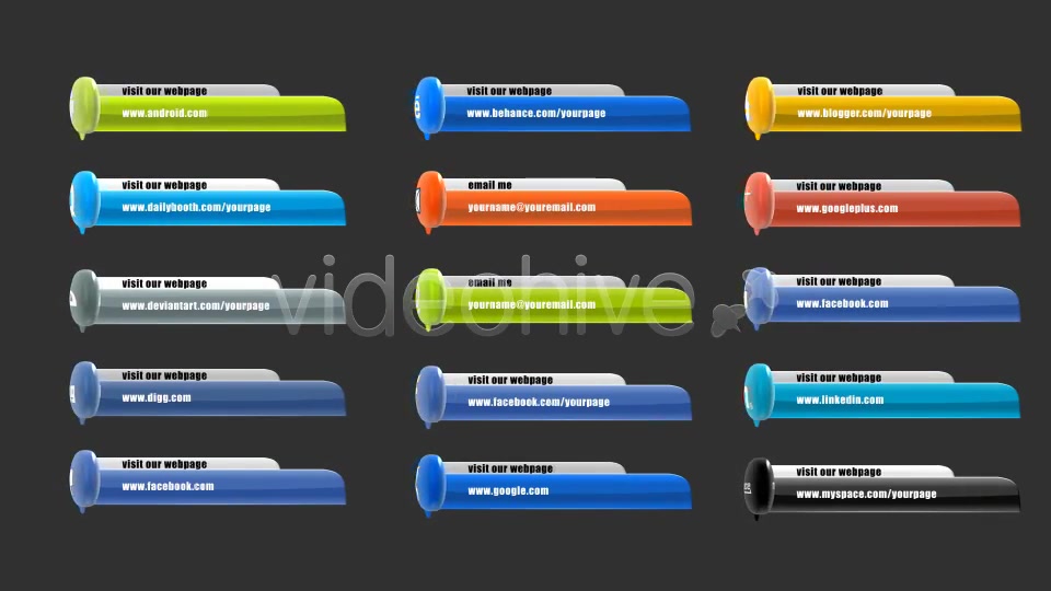 Social Media Baloons Lower Third Pack (Set of 29) - Download Videohive 3235667