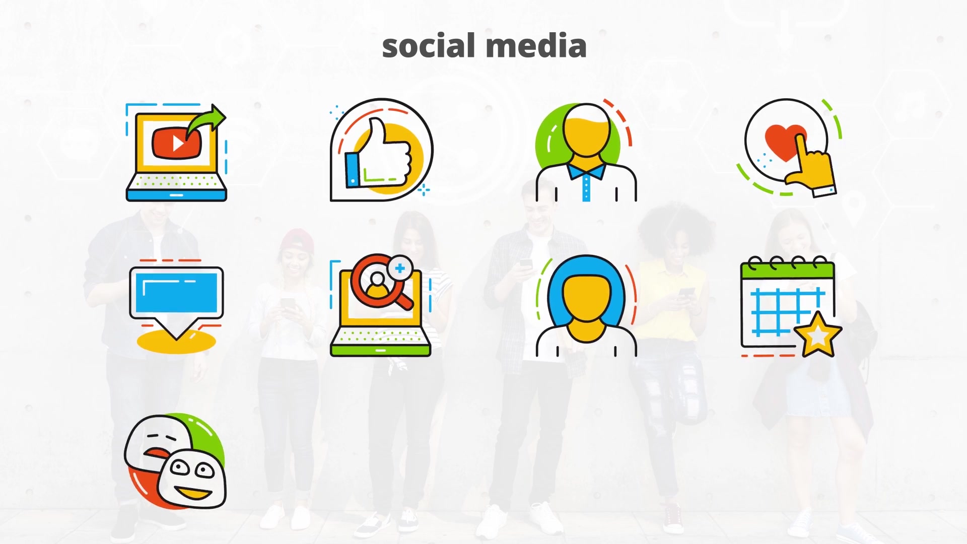 Social Media Flat Animated Icons Videohive 24429529 After Effects Image 6