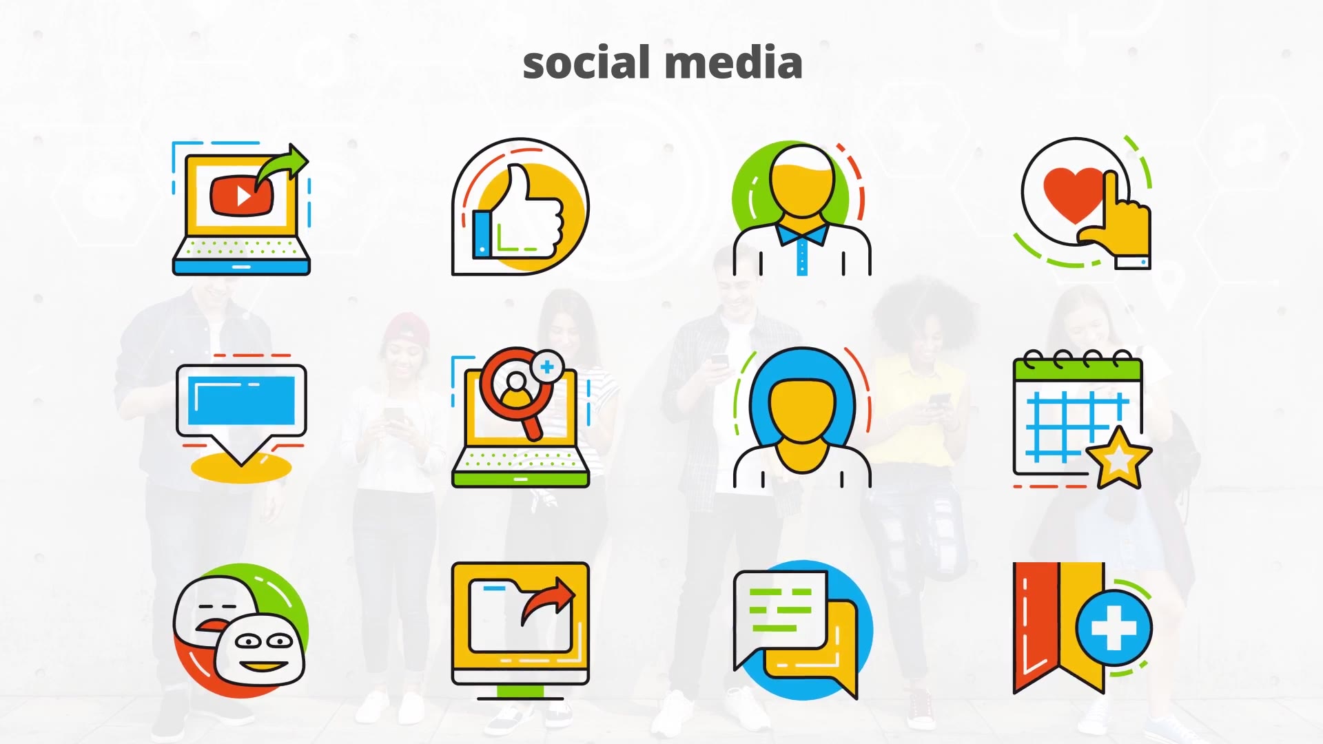 Social Media Flat Animated Icons Videohive 24429529 After Effects Image 7