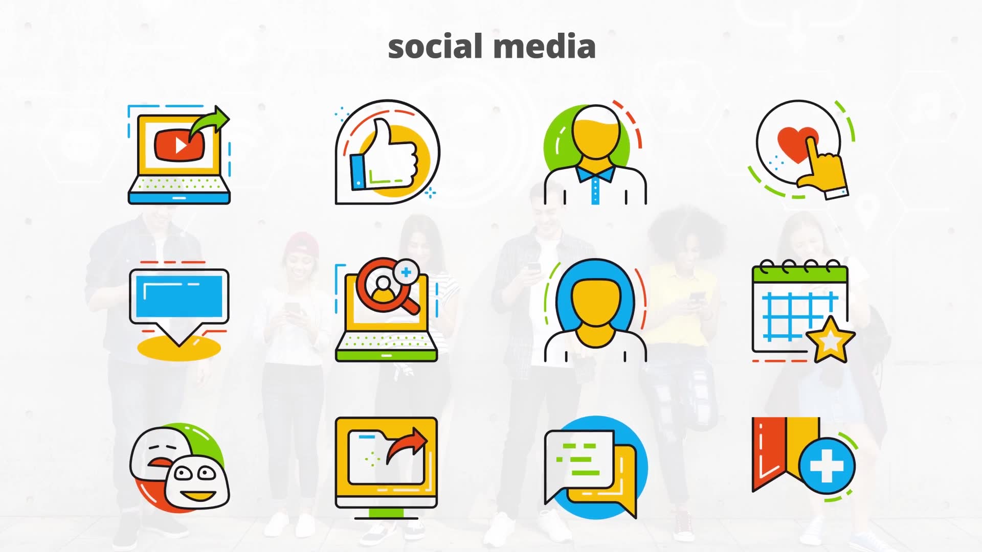 Social Media Flat Animated Icons Videohive 24429529 After Effects Image 8