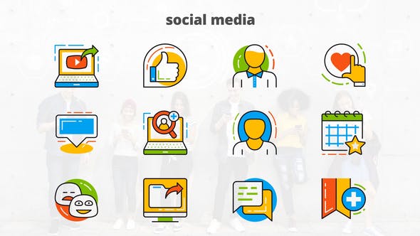 Social Media Flat Animated Icons - Download Videohive 24429529