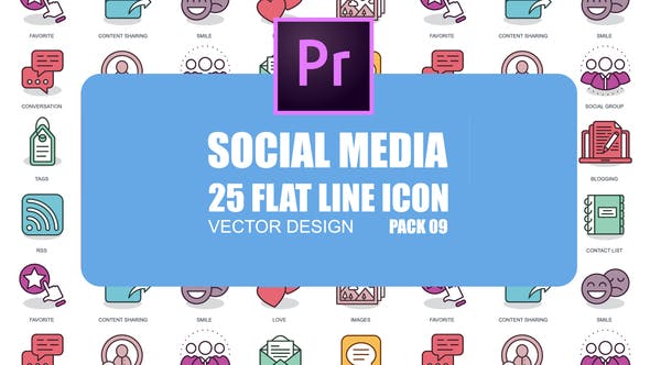 Social Media – Flat Animation Icons (MOGRT) - Download Videohive 23659634