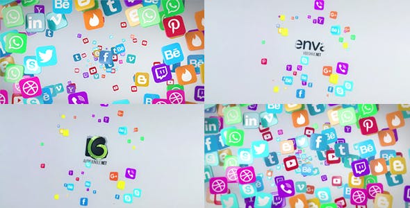 Social Media Flying Icons Logo Reveal - Videohive 20672963 Download