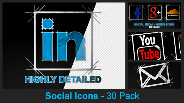 Social Media Icons 30 Pack - Download Videohive 8273695