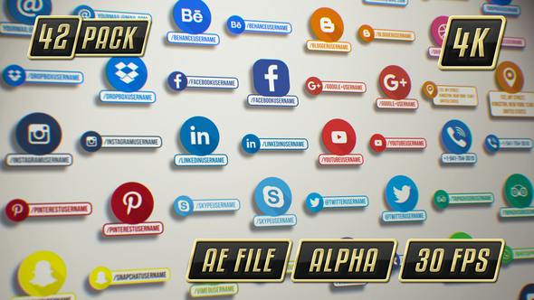 Social Media Icons & Lower Thirds Pack - Videohive Download 21795251