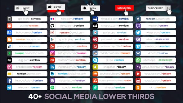 Social Media Lower Thirds - 21843677 Videohive Download