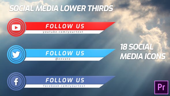 Social Media Lower Thirds | For Premiere Pro - Download Videohive 28672398