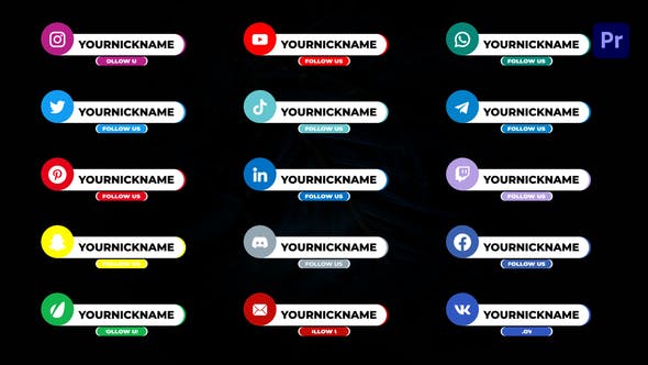 Social Media Lower Thirds Premiere Pro V.2 - Videohive 37712569 Download