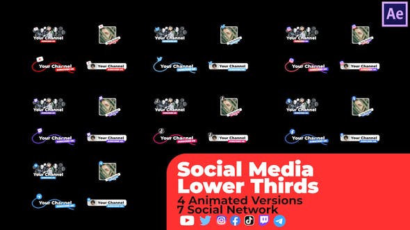 Social Media Lower Thirds v2 - Videohive Download 33633260