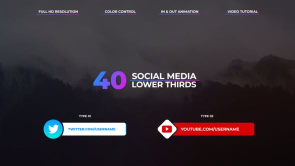 Social Media Lower Thirds - Videohive Download 23165554