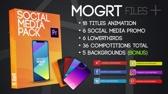 Social Media Pack MOGRT - Videohive Download 22527093