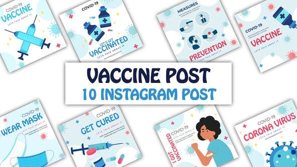 Social Media Posts for COVID 19 Vaccine - Videohive Download 35997106