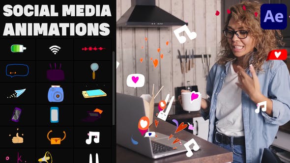 Social Media Stickers for After Effects - Videohive 37206165 Download