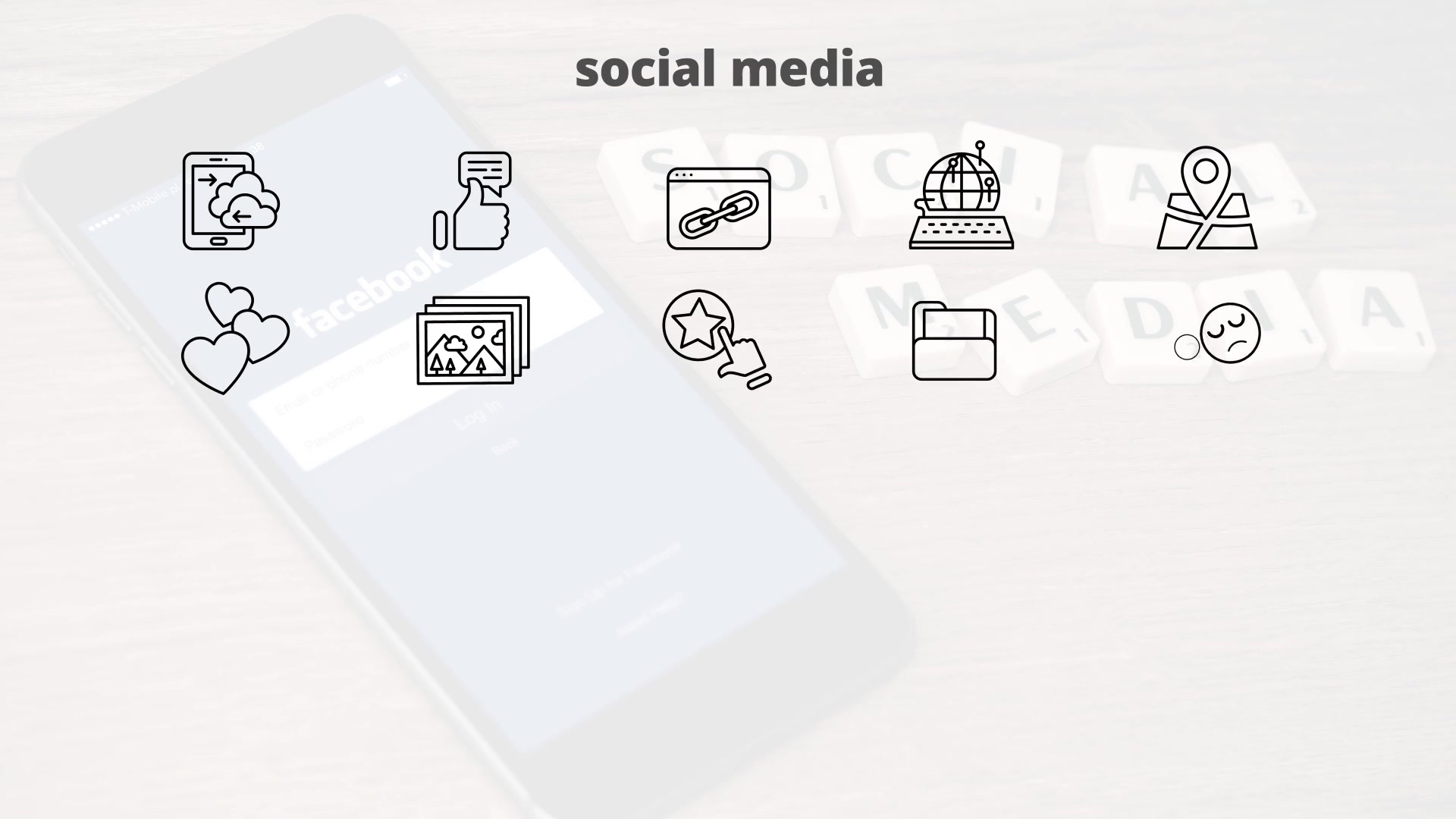 Social Media – Thin Line Icons Videohive 23595798 After Effects Image 5