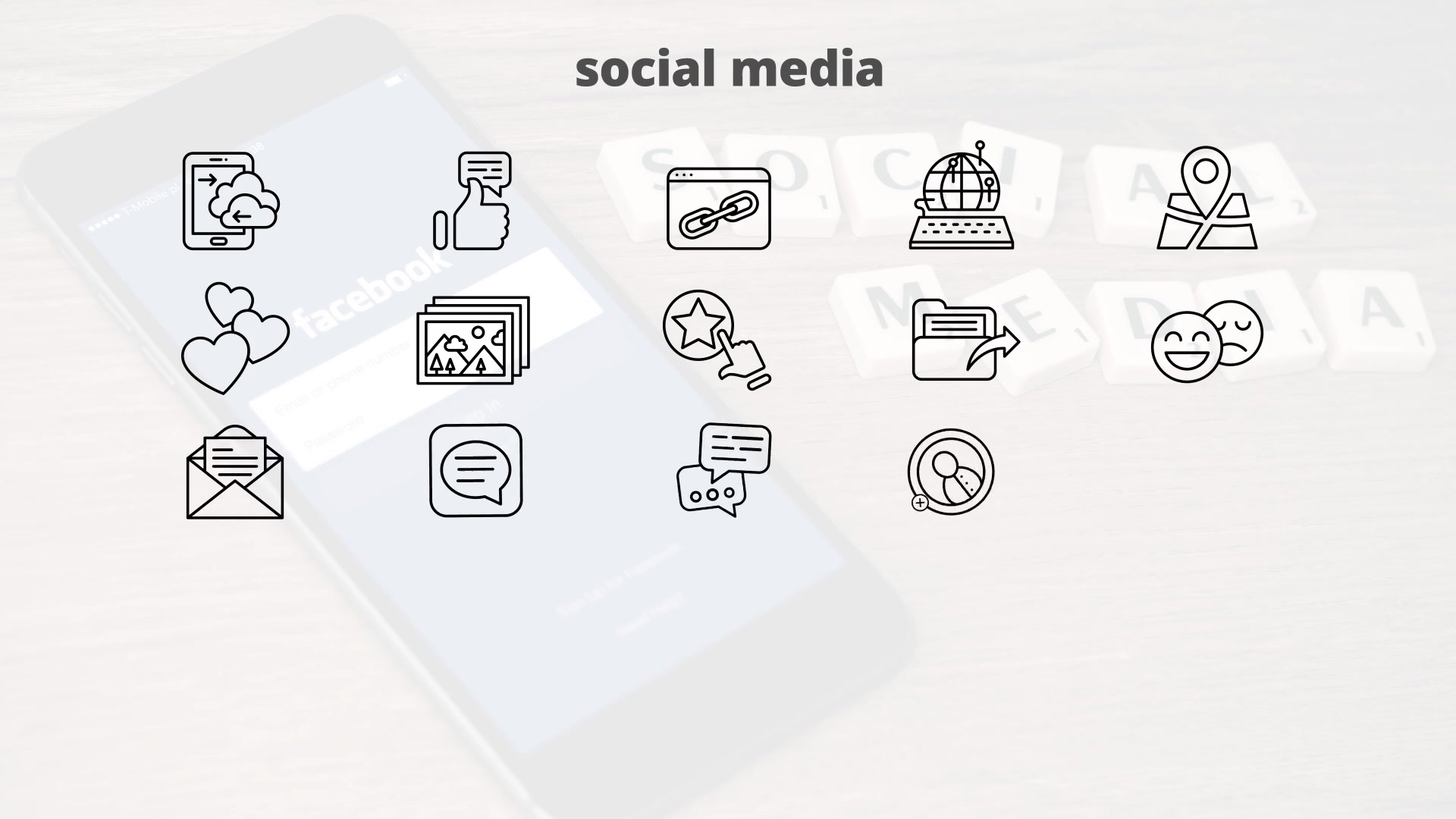 Social Media – Thin Line Icons Videohive 23595798 After Effects Image 6