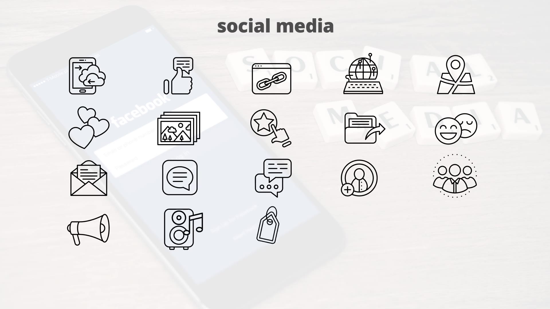 Social Media – Thin Line Icons Videohive 23595798 After Effects Image 7