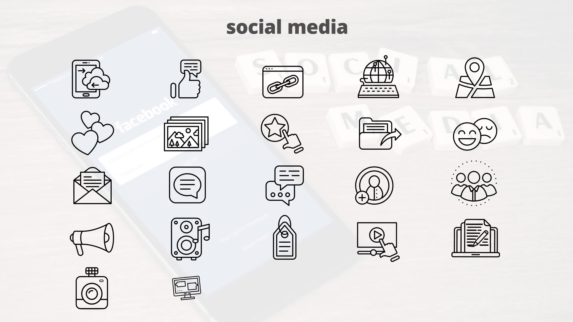 Social Media – Thin Line Icons Videohive 23595798 After Effects Image 8