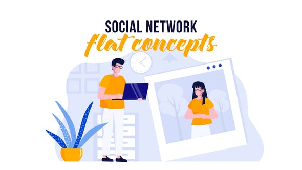 Social network Flat Concept - 29800506 Videohive Download