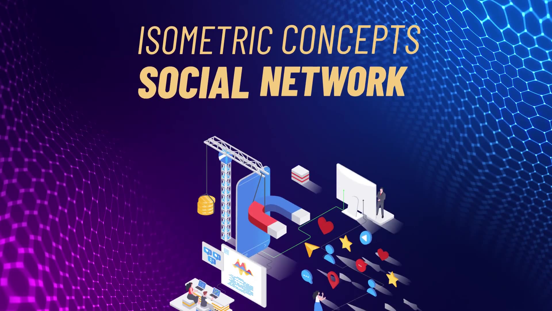 Social network Isometric Concept Videohive 31693818 After Effects Image 3
