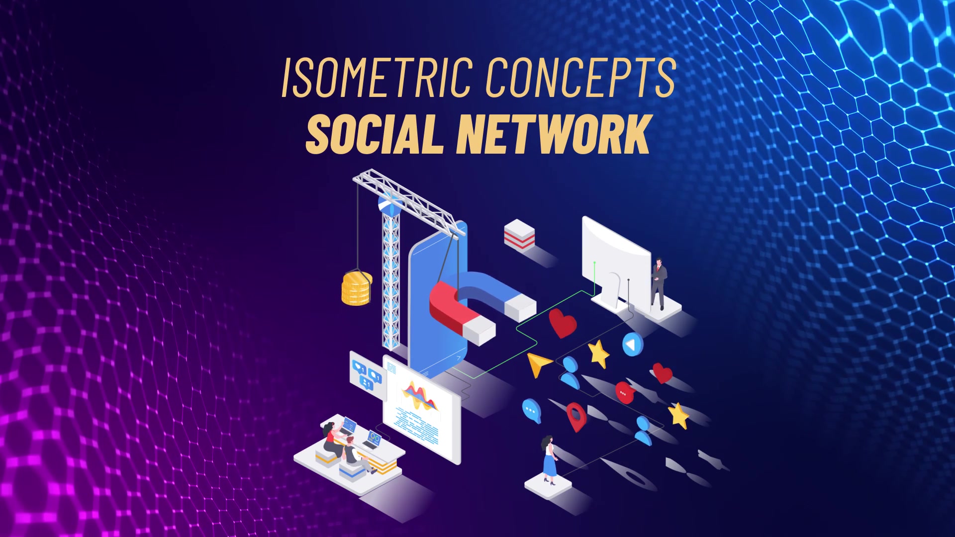 Social network Isometric Concept Videohive 31693818 After Effects Image 4