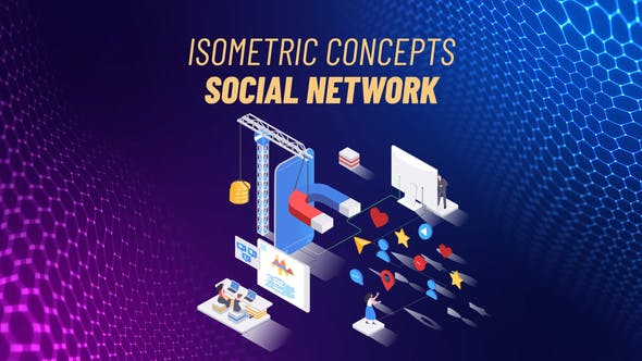 Social network Isometric Concept - Download 31693818 Videohive