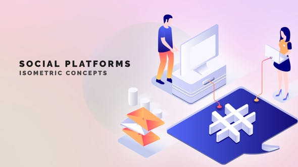 Social platforms Isometric Concept - Download Videohive 33962952