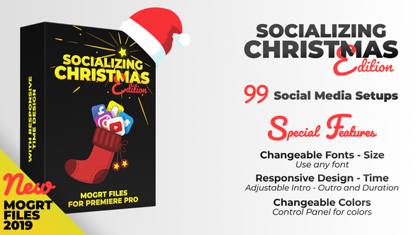 Socializing Christmas Edition | MOGRT files for Premiere PRO - Download Videohive 23034203