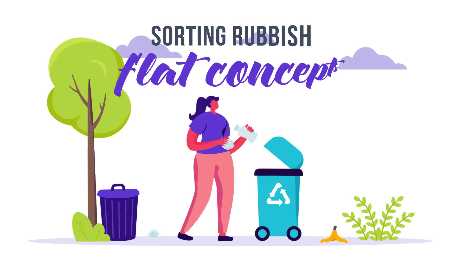 Sorting rubbish Flat Concept Videohive 33189237 After Effects Image 1