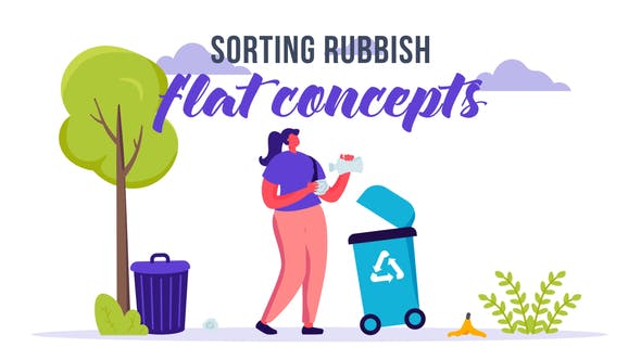 Sorting rubbish Flat Concept - Videohive Download 33189237