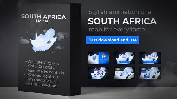 South Africa Map Republic of South Africa Map Kit - Videohive Download 24168918