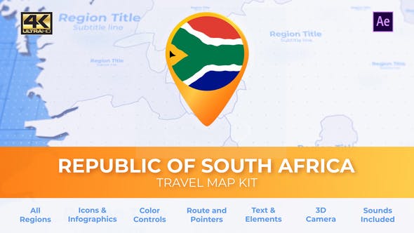 South Africa Map Republic of South Africa Travel Map - Videohive 29898312 Download