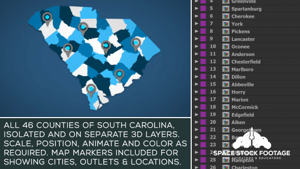 South Carolina Map Kit - Download Videohive 20816966