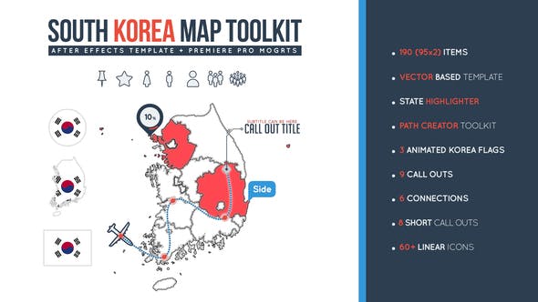 South Korea Map Toolkit - Videohive Download 26295747