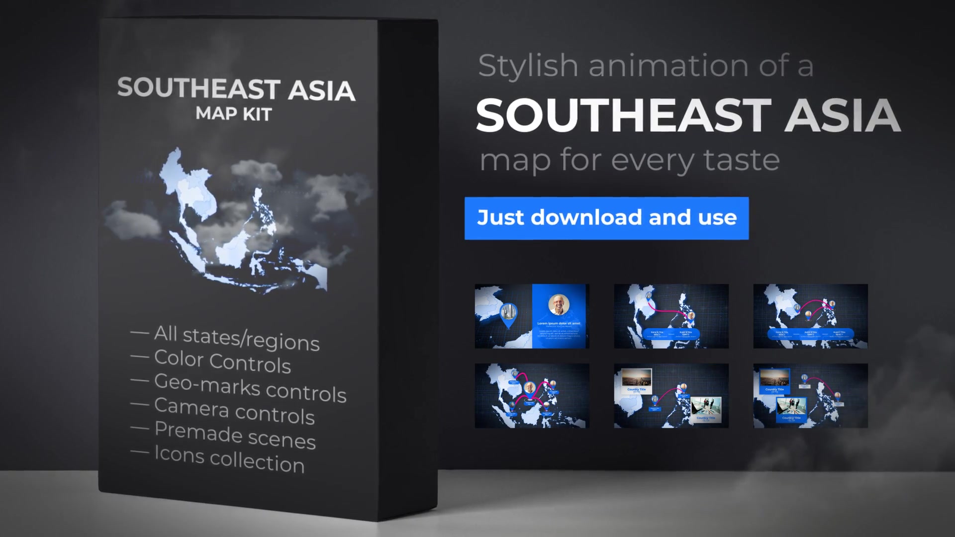 Southeast Asia Animated Map Southeastern Asia Map Kit Videohive 24333303 After Effects Image 11
