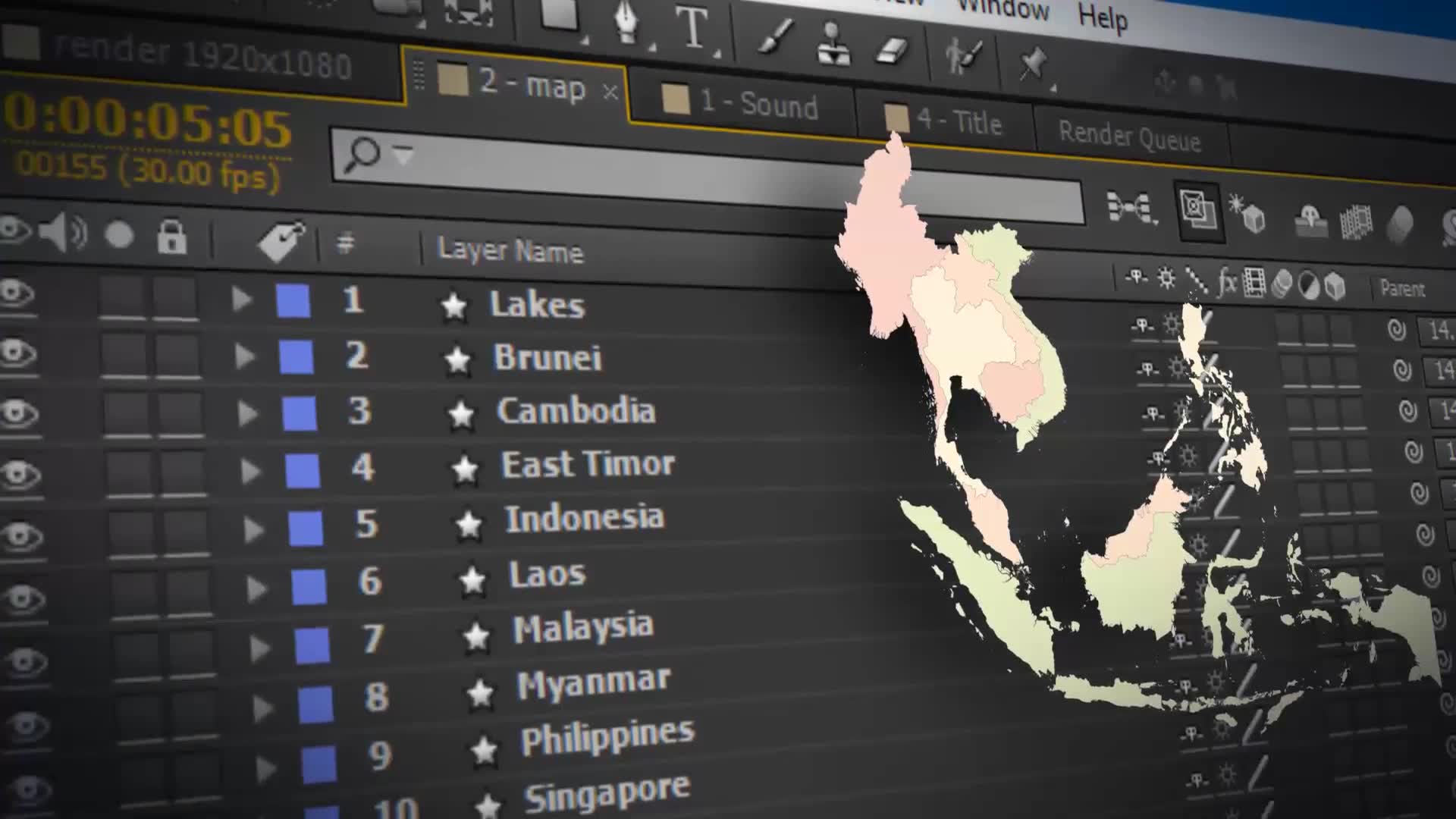 Southeast Asia Animated Map Southeastern Asia Map Kit Videohive 24333303 After Effects Image 2