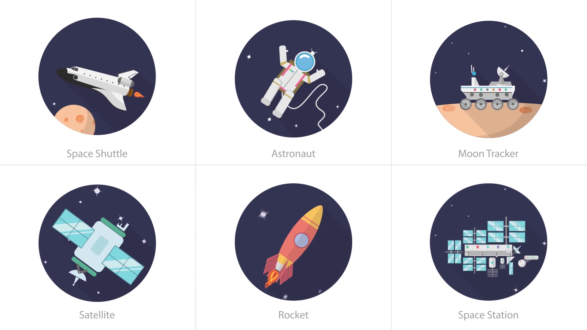 Space Animation Icons | After Effects Videohive 30893488 After Effects Image 5